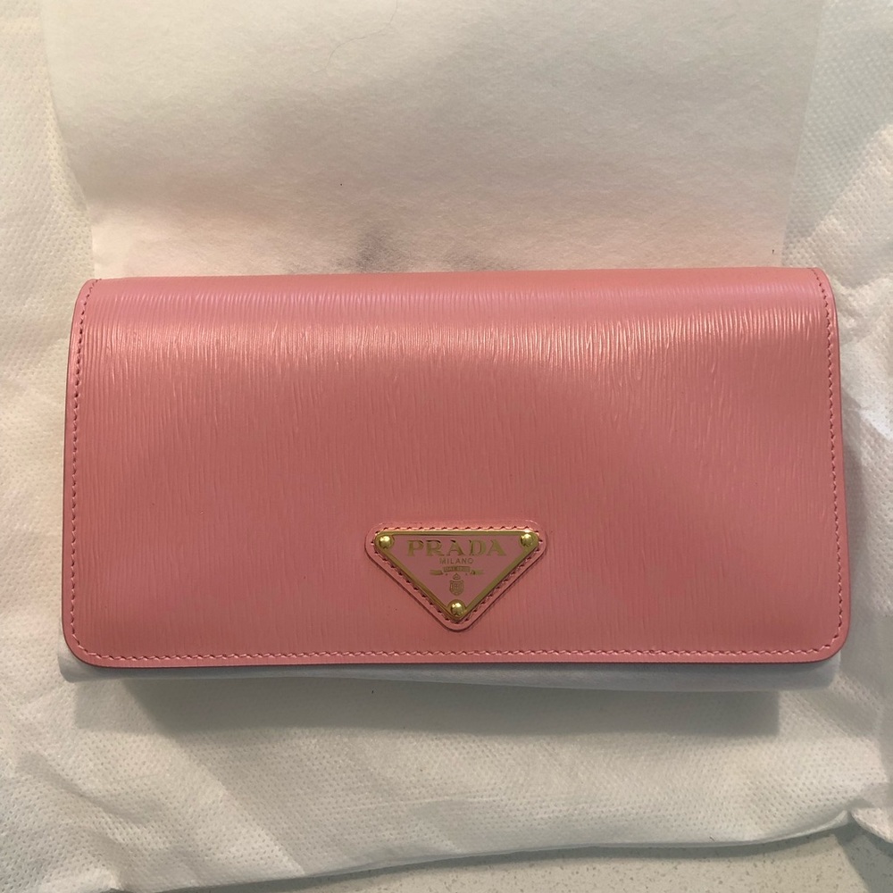 Prada pink mini bandolier purse - excellent condt.